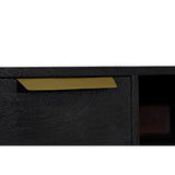 TV furniture DKD Home Decor Black Metal Golden Mango wood (147 x 40 x 51 cm)-5