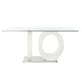 Dining Table DKD Home Decor Crystal Transparent White MDF Wood (160 x 90 x 75 cm)-2