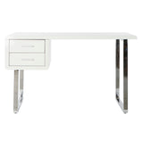 Desk DKD Home Decor White Silver Metal MDF Wood 120 x 55 x 76 cm-1