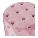 Footrest DKD Home Decor Pink Velvet MDF Wood Glam (2 pcs)-3