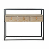 Console DKD Home Decor Black Wood Metal (100 x 38 x 80 cm)-0