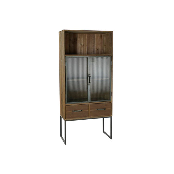 Cupboard DKD Home Decor Black Wood Metal Crystal (70 x 34.5 x 160 cm)-0