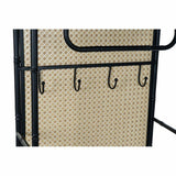 Coat rack DKD Home Decor Mirror Black Wood Metal Rattan (48 x 20.5 x 150 cm)-2