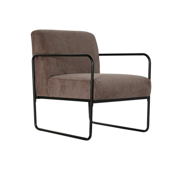 Armchair DKD Home Decor Black Brown Polyester Iron (64 x 74 x 79 cm)-0