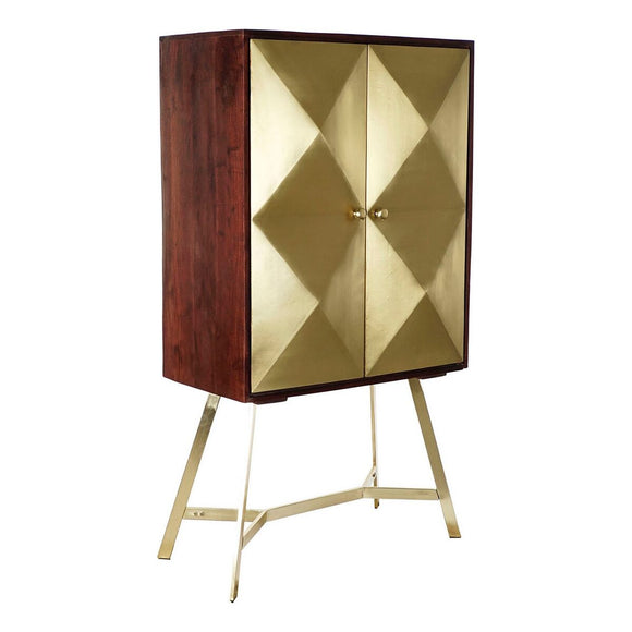 Sideboard DKD Home Decor Golden Dark brown Acacia Mango wood 84 x 43 x 156,5 cm-0