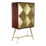 Sideboard DKD Home Decor Golden Dark brown Acacia Mango wood 84 x 43 x 156,5 cm-0