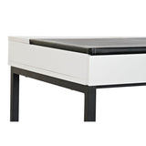 Desk DKD Home Decor Black Metal MDF White PU (110 x 55 x 76 cm)-6