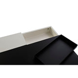 Desk DKD Home Decor Black Metal MDF White PU (110 x 55 x 76 cm)-3