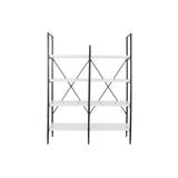 Shelves DKD Home Decor Black Metal White 4 Shelves MDF Wood (110 x 30 x 150 cm)-2