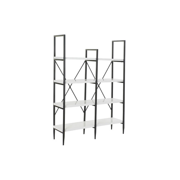 Shelves DKD Home Decor Black Metal White 4 Shelves MDF Wood (110 x 30 x 150 cm)-0