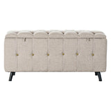 Bench DKD Home Decor   Black Beige Metal 103 x 42 x 52 cm (2 Units)-2