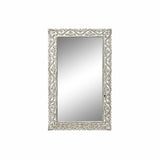 Wall mirror DKD Home Decor White Crystal Mango wood Indian Man Stripped 61 x 3 x 105 cm-0