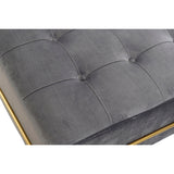 Bench DKD Home Decor   Foam Grey Golden Metal Polyester Velvet MDF Wood (80 x 80 x 47 cm)-2