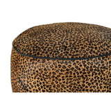 Footrest DKD Home Decor 46 x 46 x 50 cm Black Brown Leopard Colonial-1