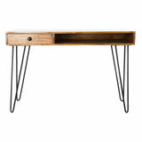 Desk DKD Home Decor 115 x 55 x 76 cm Natural Black Metal-1