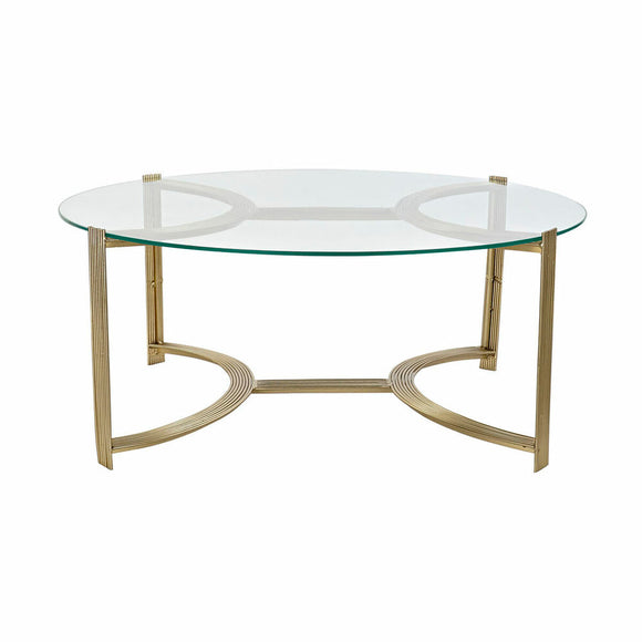 Side table DKD Home Decor 81 x 81 x 34 cm Crystal Golden Steel Aluminium-0