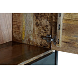 Cupboard DKD Home Decor 8424001857029 120 x 41 x 161 cm Natural Black Steel Mango wood-3