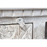 TV furniture DKD Home Decor 8424001858347 Metal White Mango wood 160 x 40 x 65 cm-1