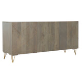 Sideboard DKD Home Decor   Grey Golden Metal Mango wood 160 x 45 x 75 cm-1