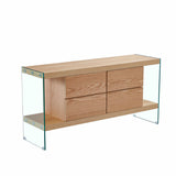 Sideboard DKD Home Decor   Transparent Light brown Crystal MDF Wood 160 x 45 x 80 cm-0
