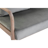 2-Seater Sofa DKD Home Decor Grey Rubber wood Velvet 122 x 85 x 74 cm-1
