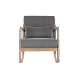 Rocking Chair DKD Home Decor Natural Dark grey Polyester Rubber wood Sixties 66 x 85 x 81 cm-3