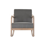 Rocking Chair DKD Home Decor Natural Dark grey Polyester Rubber wood Sixties 66 x 85 x 81 cm-2