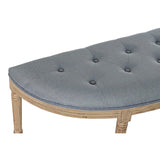 Bench DKD Home Decor   Natural Blue Polyester Velvet Rubber wood (125 x 43 x 48 cm)-1