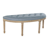 Bench DKD Home Decor   Natural Blue Polyester Velvet Rubber wood (125 x 43 x 48 cm)-0