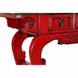 Console DKD Home Decor Red Metal Elm wood (135 x 37 x 89 cm)-1