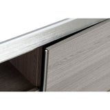 TV furniture DKD Home Decor Grey Aluminium Crystal Oak Tempered Glass 200 x 45 x 42 cm-5