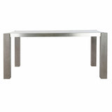Dining Table DKD Home Decor Crystal Grey Aluminium Oak Tempered Glass (162 x 92 x 74 cm)-2