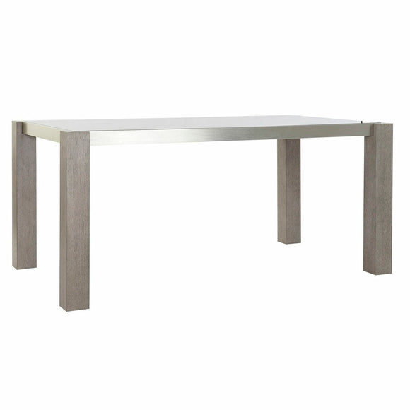 Dining Table DKD Home Decor Crystal Grey Aluminium Oak Tempered Glass (162 x 92 x 74 cm)-0