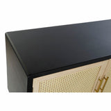 Sideboard DKD Home Decor Black Golden Natural Rattan Pinewood 150 x 44 x 76 cm-1