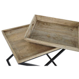 Side table DKD Home Decor Black Natural Metal Mango wood 55 x 45 x 53 cm-2