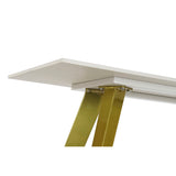 Console DKD Home Decor Ceramic Golden Metal White Modern (120 x 40 x 76 cm)-2