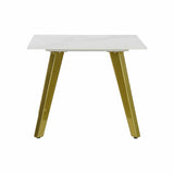 Side table DKD Home Decor Ceramic Golden Metal White Modern (60 x 60 x 48 cm)-1