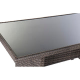 Garden sofa DKD Home Decor Crystal Grey Polyester synthetic rattan Steel Dark brown (175 x 73 x 81 cm)-10