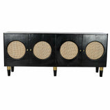 Sideboard DKD Home Decor   Black Natural Rattan Mango wood 150 x 40 x 65 cm-2