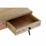 Side table DKD Home Decor 110 x 70 x 46 cm Black Metal Brown Multicolour Mango wood-1