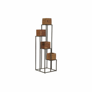 Planter DKD Home Decor Brown Black Multicolour Wood Metal Modern 40 x 40 x 120 cm 40 x 40 x 138 cm-0