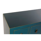 Chest of drawers DKD Home Decor Blue Golden Fir MDF Wood Oriental 63 x 27 x 101 cm 63 x 27 x 100 cm-1