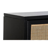 Sideboard DKD Home Decor Black Natural Aluminium Paolownia wood MDF Wood 110 x 30 x 100 cm-7