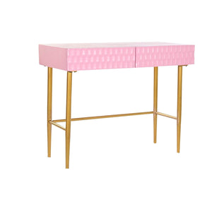 Console DKD Home Decor Pink Golden Metal Mango wood Modern (90 x 45 x 74 cm)-0