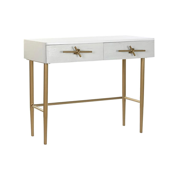 Console DKD Home Decor White Multicolour Golden Metal Iron Mango wood 30 x 40 cm 90 x 45 x 74 cm-0