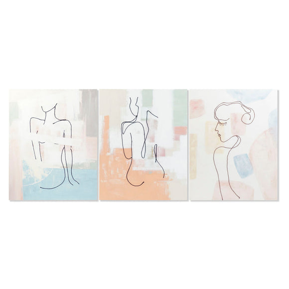 Canvas DKD Home Decor Pinewood Canvas 80 x 3,7 x 100 cm-0