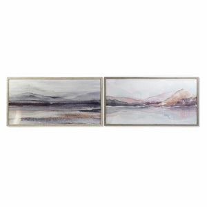 Painting DKD Home Decor 124 x 4,5 x 64 cm Moutain Modern (2 Units)-0