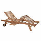 Sun-lounger DKD Home Decor Brown With wheels Teak (200 x 65 x 36 cm)-4