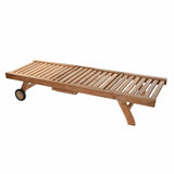 Sun-lounger DKD Home Decor Brown With wheels Teak (200 x 65 x 36 cm)-6