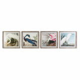 Painting DKD Home Decor 60 x 2,5 x 60 cm Bird Oriental (4 Pieces)-0